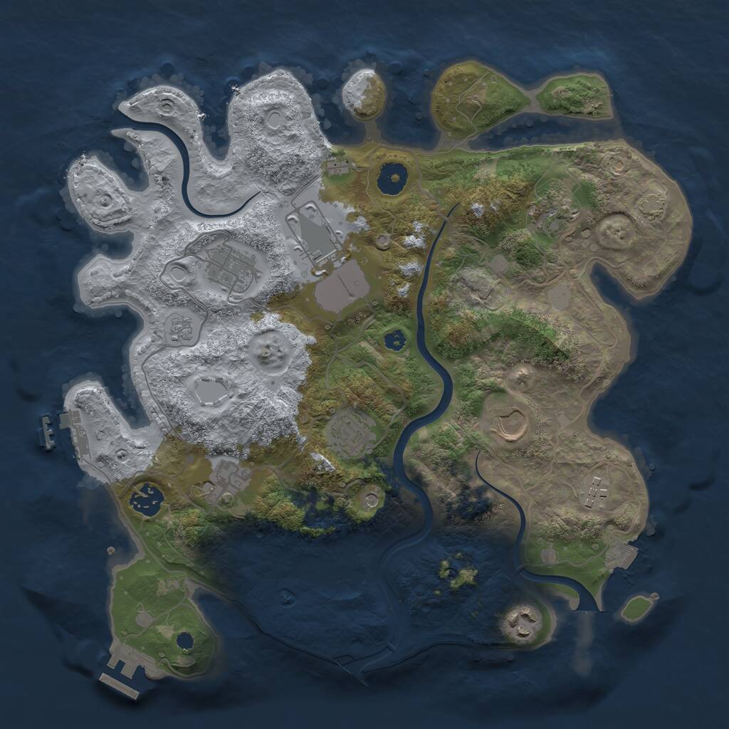 Rust Map: Procedural Map, Size: 3500, Seed: 1520026867, 15 Monuments