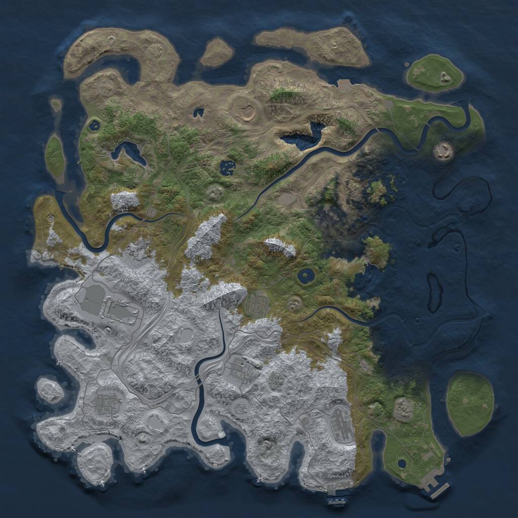 Rust Map: Procedural Map, Size: 4800, Seed: 490385550, 17 Monuments