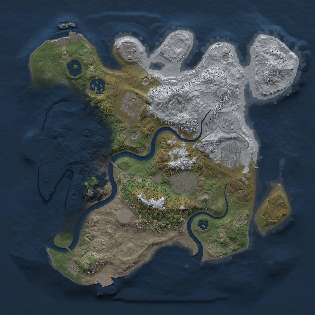 Rust Map: Procedural Map, Size: 3000, Seed: 899627560, 11 Monuments
