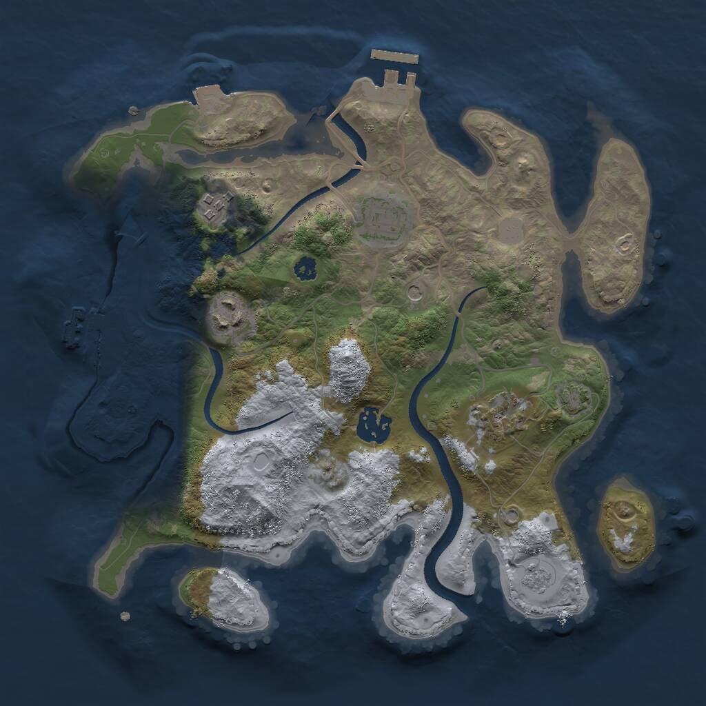 Rust Map: Procedural Map, Size: 3000, Seed: 616281779, 11 Monuments