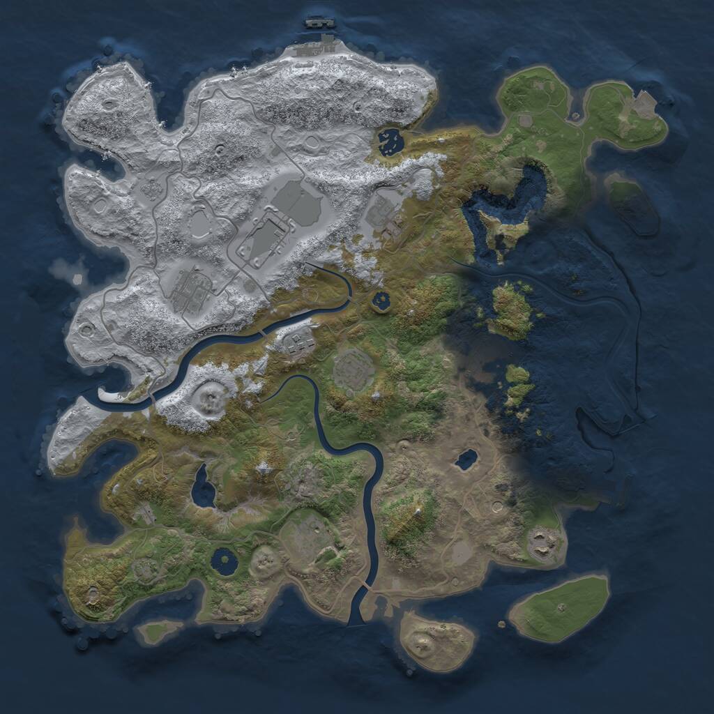 Rust Map: Procedural Map, Size: 4000, Seed: 565522983, 15 Monuments