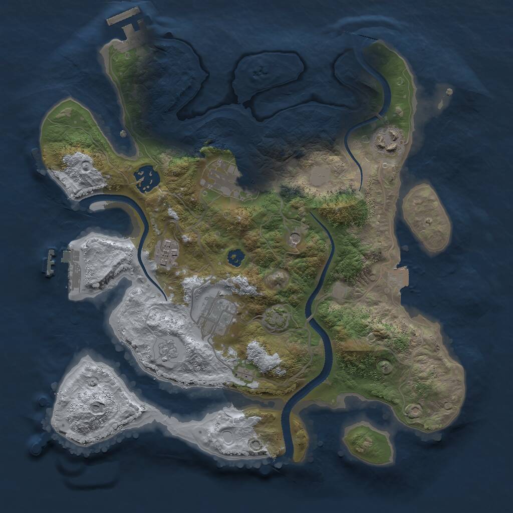 Rust Map: Procedural Map, Size: 3000, Seed: 1469727476, 11 Monuments