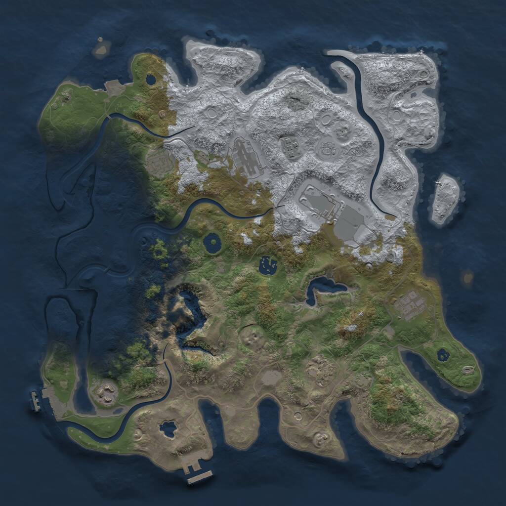 Rust Map: Procedural Map, Size: 4000, Seed: 1815638462, 14 Monuments