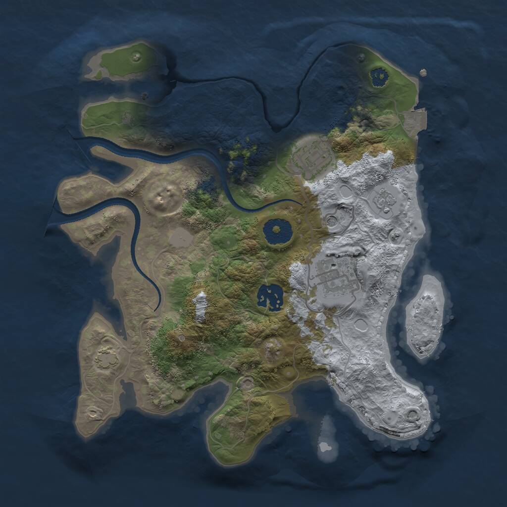 Rust Map: Procedural Map, Size: 2750, Seed: 435058614, 7 Monuments