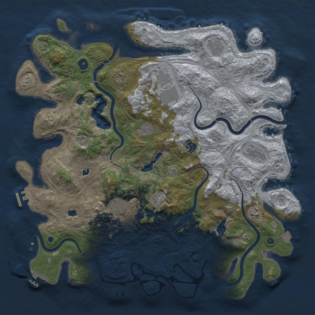 Rust Map: Procedural Map, Size: 4500, Seed: 885112068, 16 Monuments