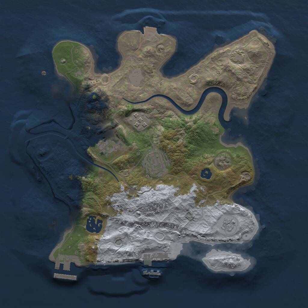 Rust Map: Procedural Map, Size: 2750, Seed: 3860, 10 Monuments