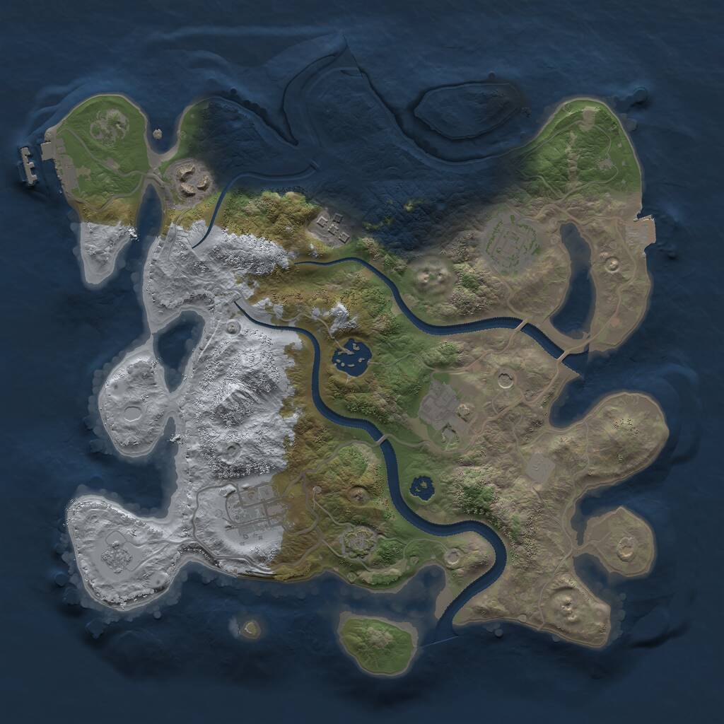 Rust Map: Procedural Map, Size: 3000, Seed: 1937084569, 11 Monuments