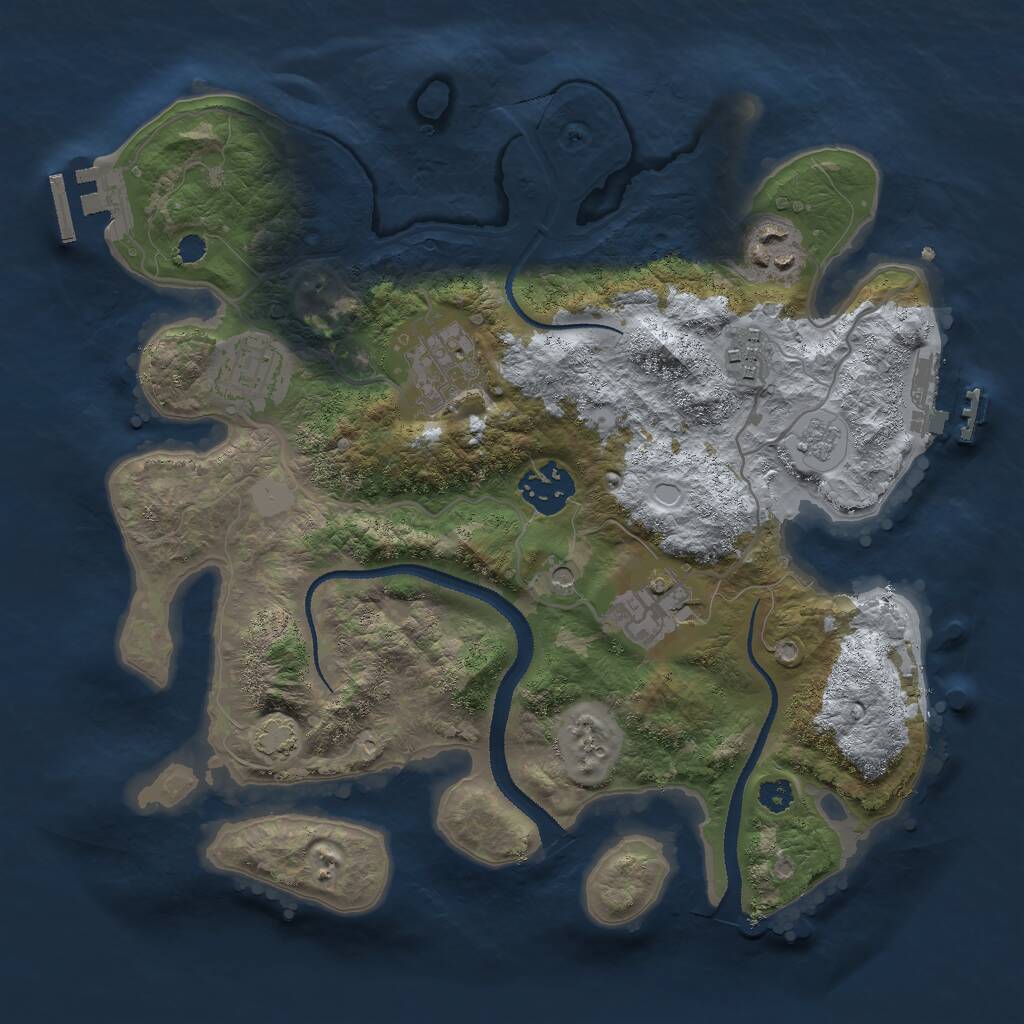 Rust Map: Procedural Map, Size: 3000, Seed: 849383690, 12 Monuments