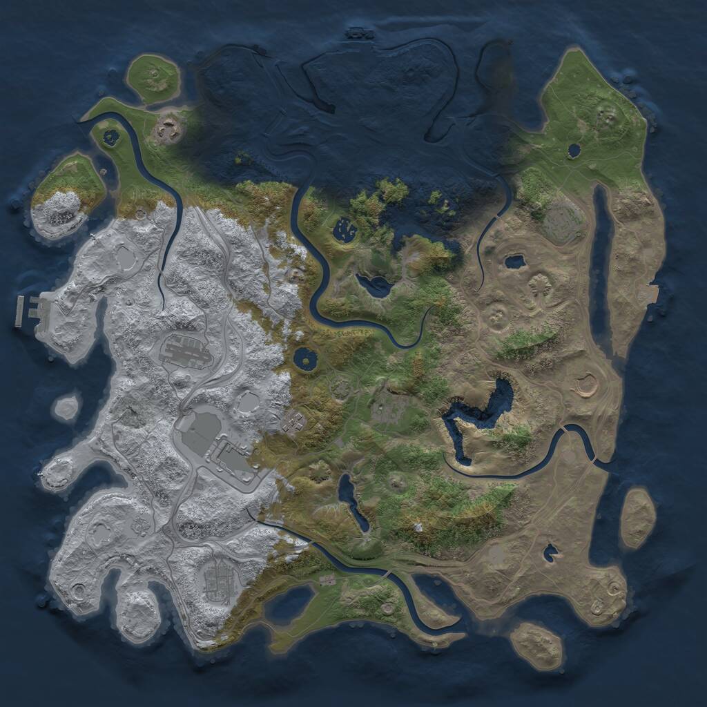 Rust Map: Procedural Map, Size: 4500, Seed: 502462, 15 Monuments