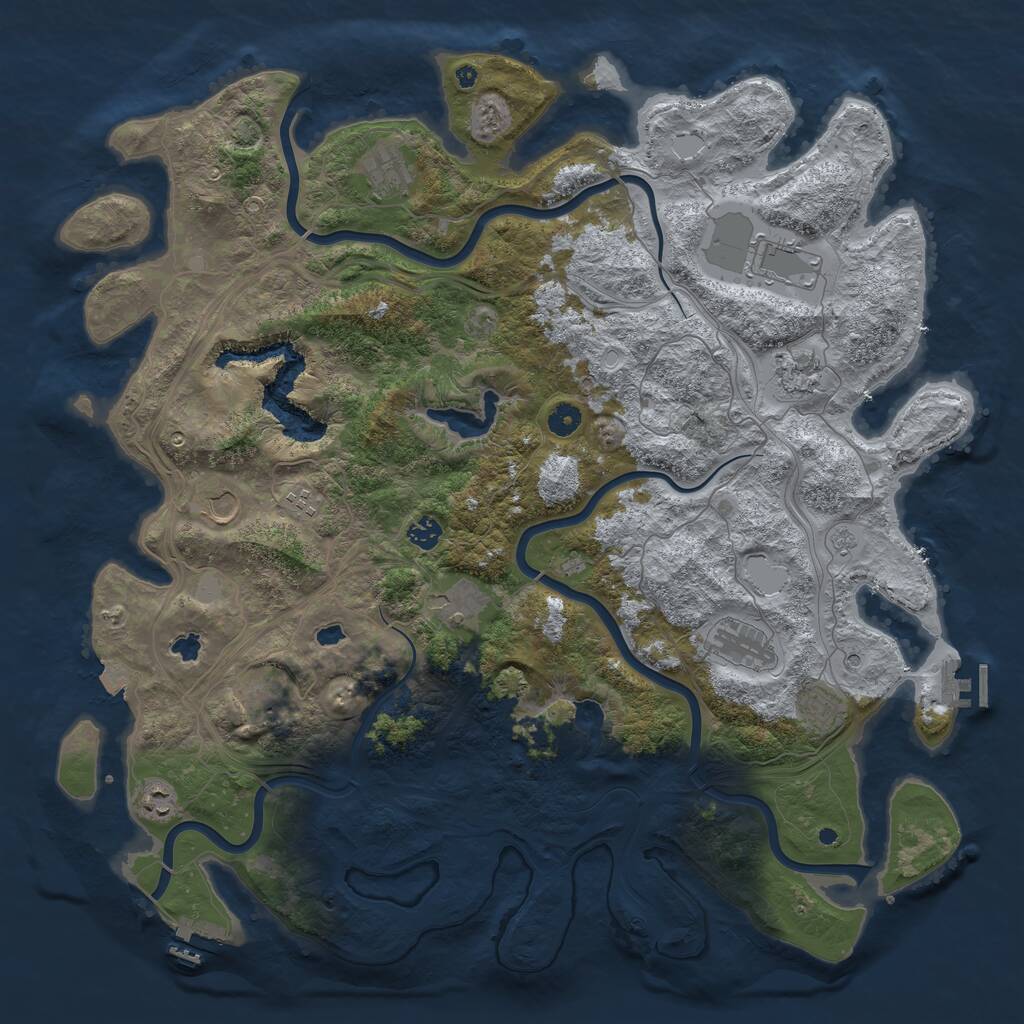 Rust Map: Procedural Map, Size: 4750, Seed: 761225, 17 Monuments