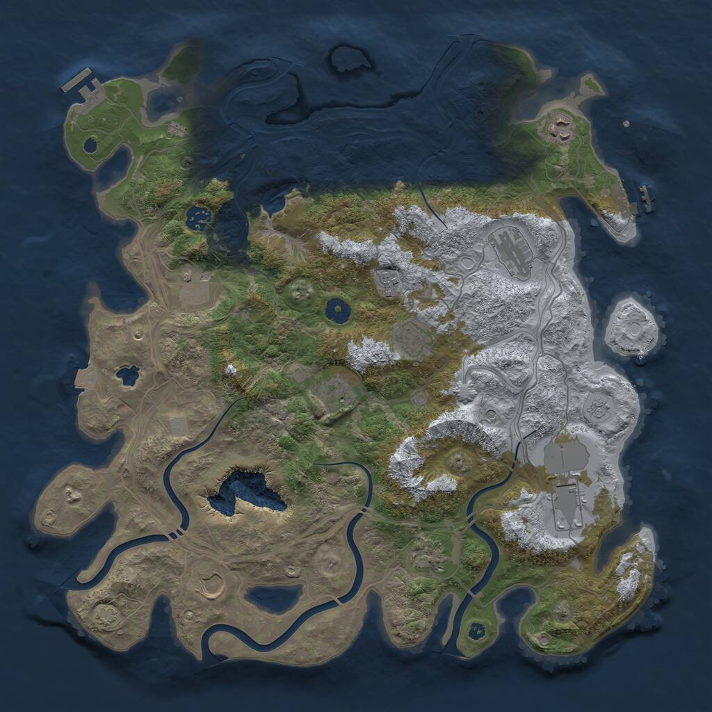 Rust Map: Procedural Map, Size: 4250, Seed: 931137, 16 Monuments