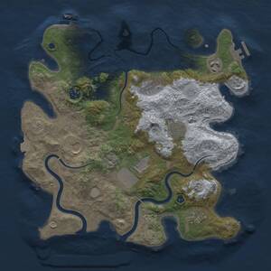 Thumbnail Rust Map: Procedural Map, Size: 3500, Seed: 2001524808, 14 Monuments