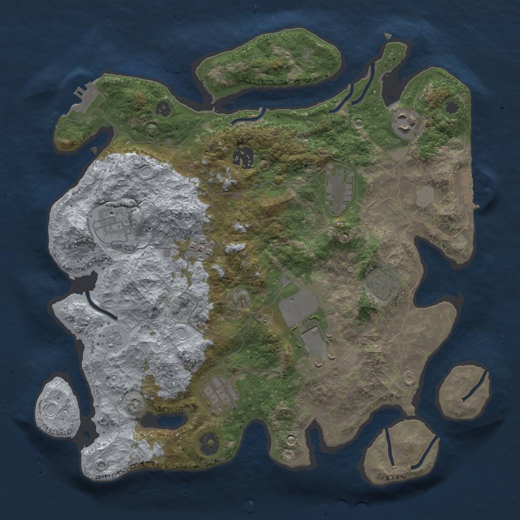 Rust Map: Procedural Map, Size: 3500, Seed: 300, 14 Monuments