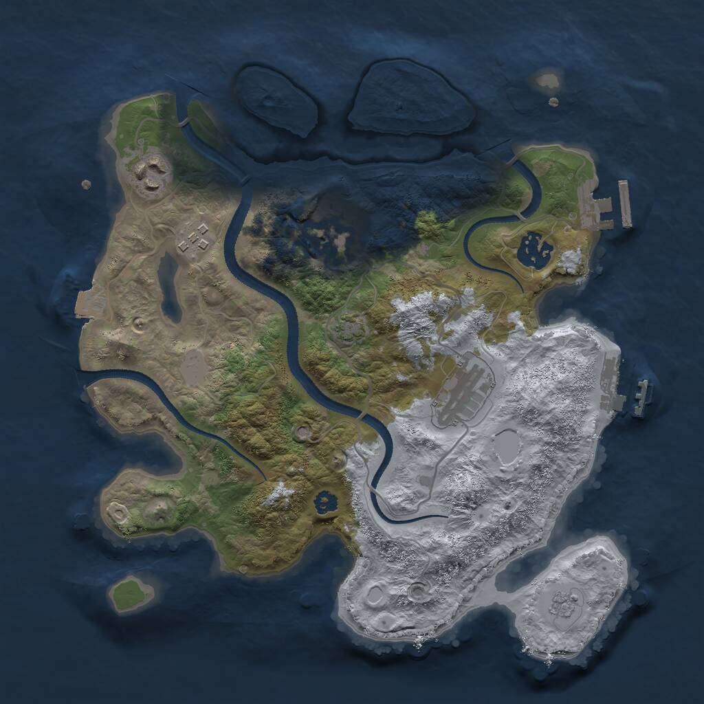 Rust Map: Procedural Map, Size: 3000, Seed: 1662615959, 10 Monuments