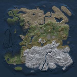 Thumbnail Rust Map: Procedural Map, Size: 4250, Seed: 942258245, 16 Monuments