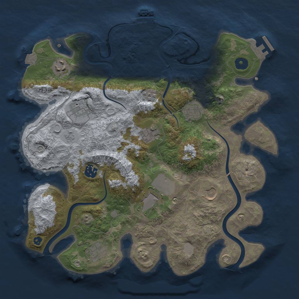 Rust Map: Procedural Map, Size: 3500, Seed: 20290, 15 Monuments