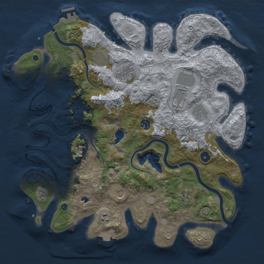 Rust Map: Procedural Map, Size: 4000, Seed: 806585032, 15 Monuments