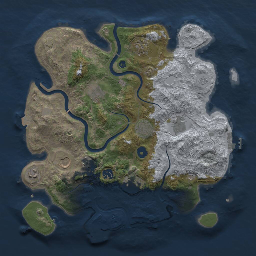 Rust Map: Procedural Map, Size: 3500, Seed: 1447740496, 15 Monuments