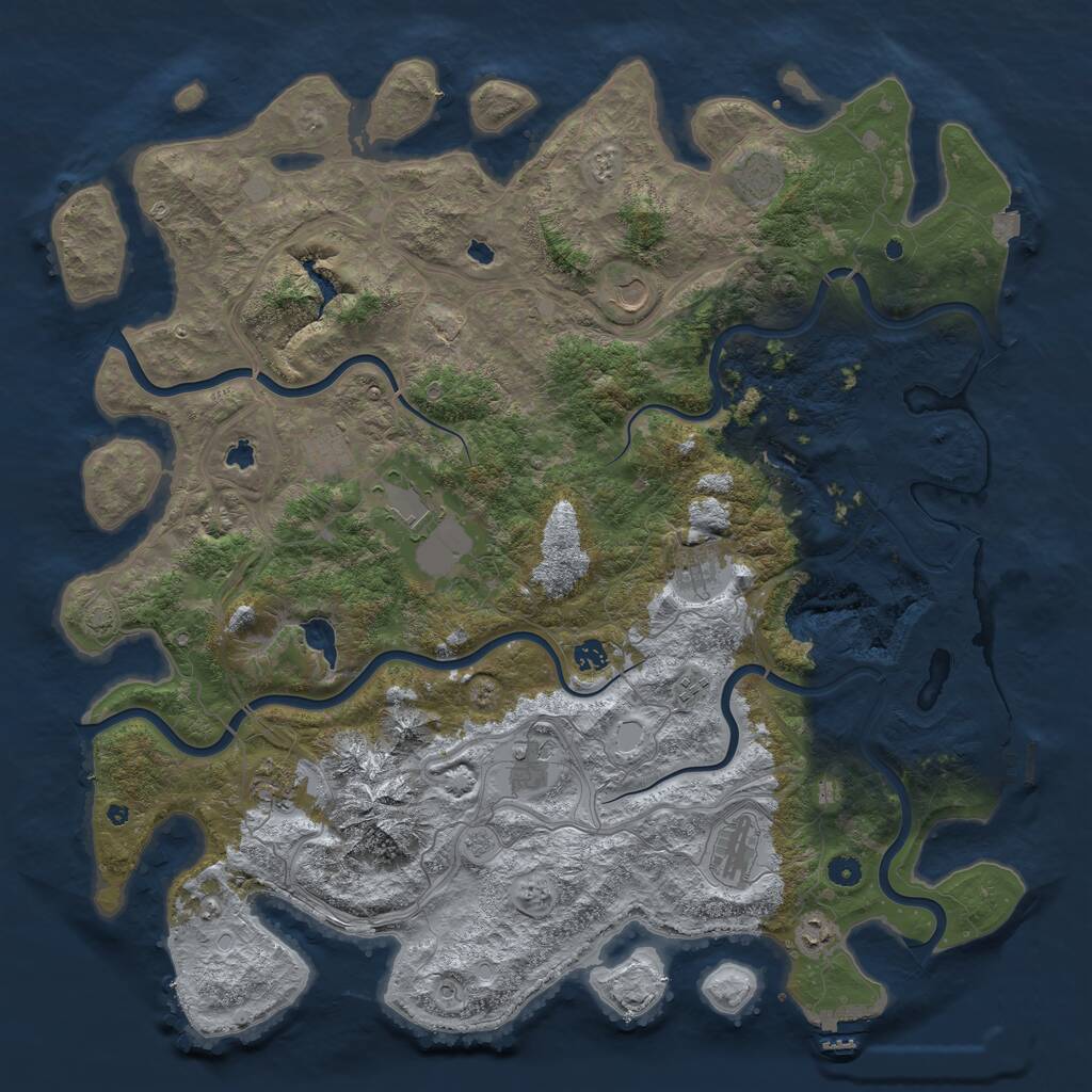 Rust Map: Procedural Map, Size: 5000, Seed: 985403, 17 Monuments