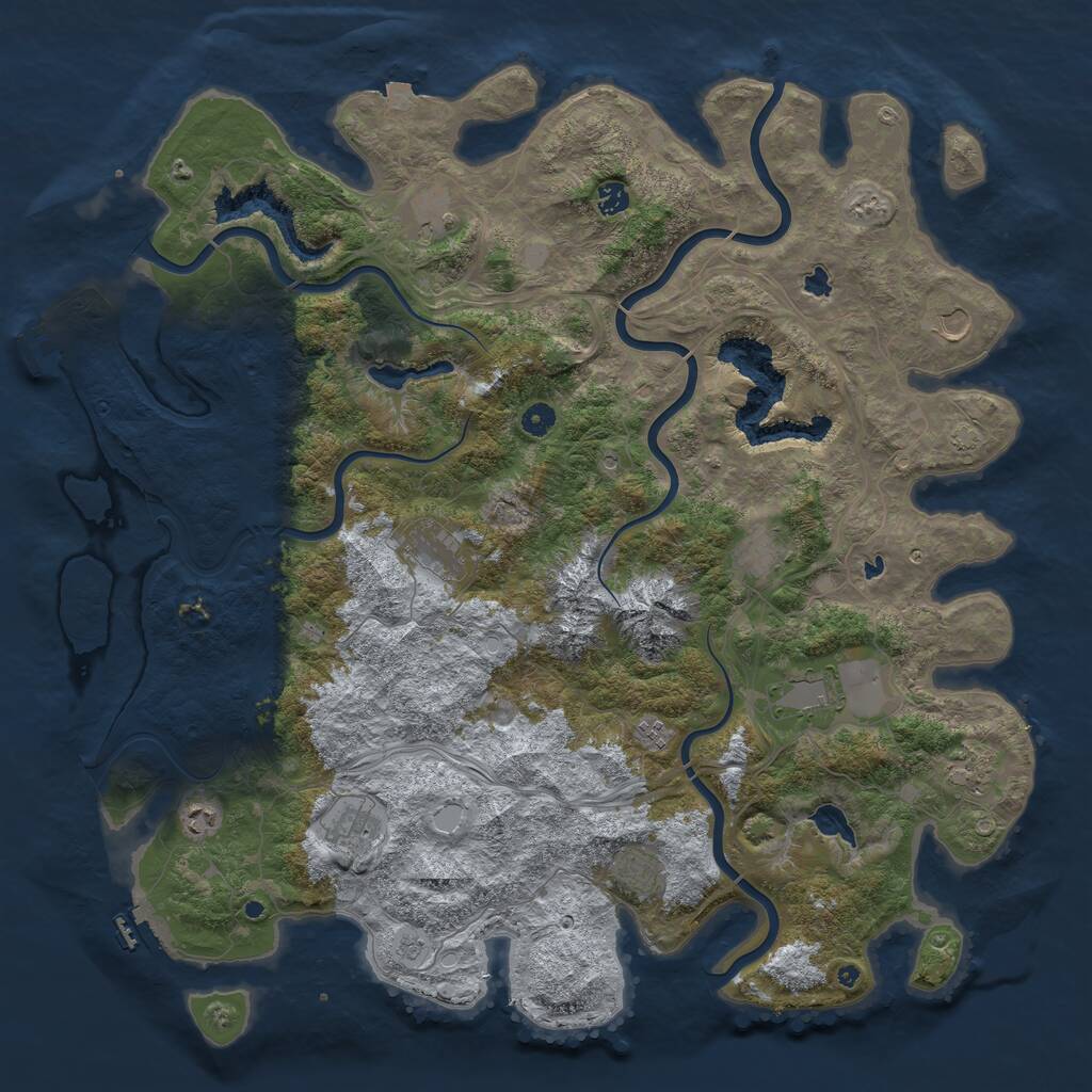 Rust Map: Procedural Map, Size: 5000, Seed: 944313, 17 Monuments