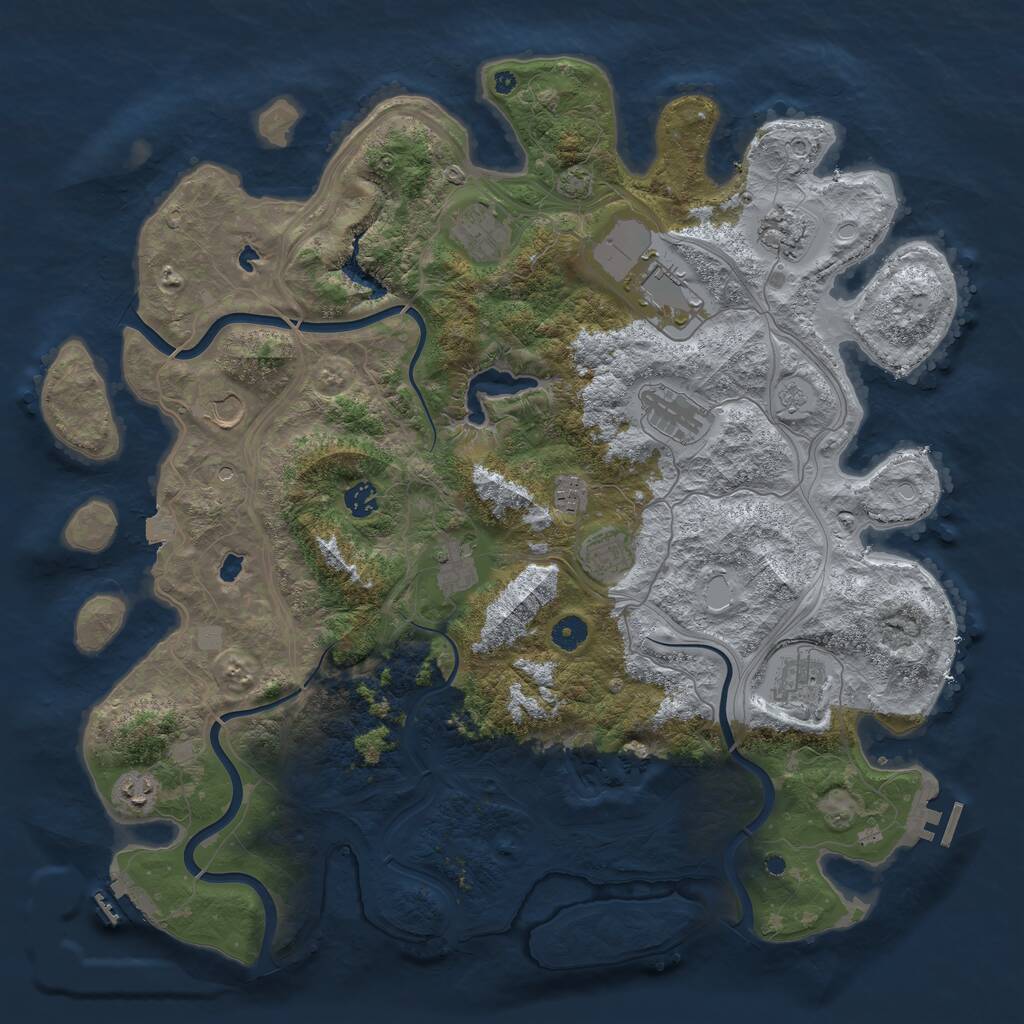 Rust Map: Procedural Map, Size: 4500, Seed: 1612382115, 17 Monuments