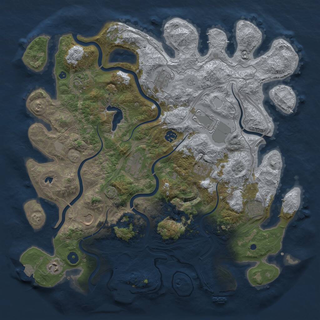 Rust Map: Procedural Map, Size: 4250, Seed: 638651, 16 Monuments