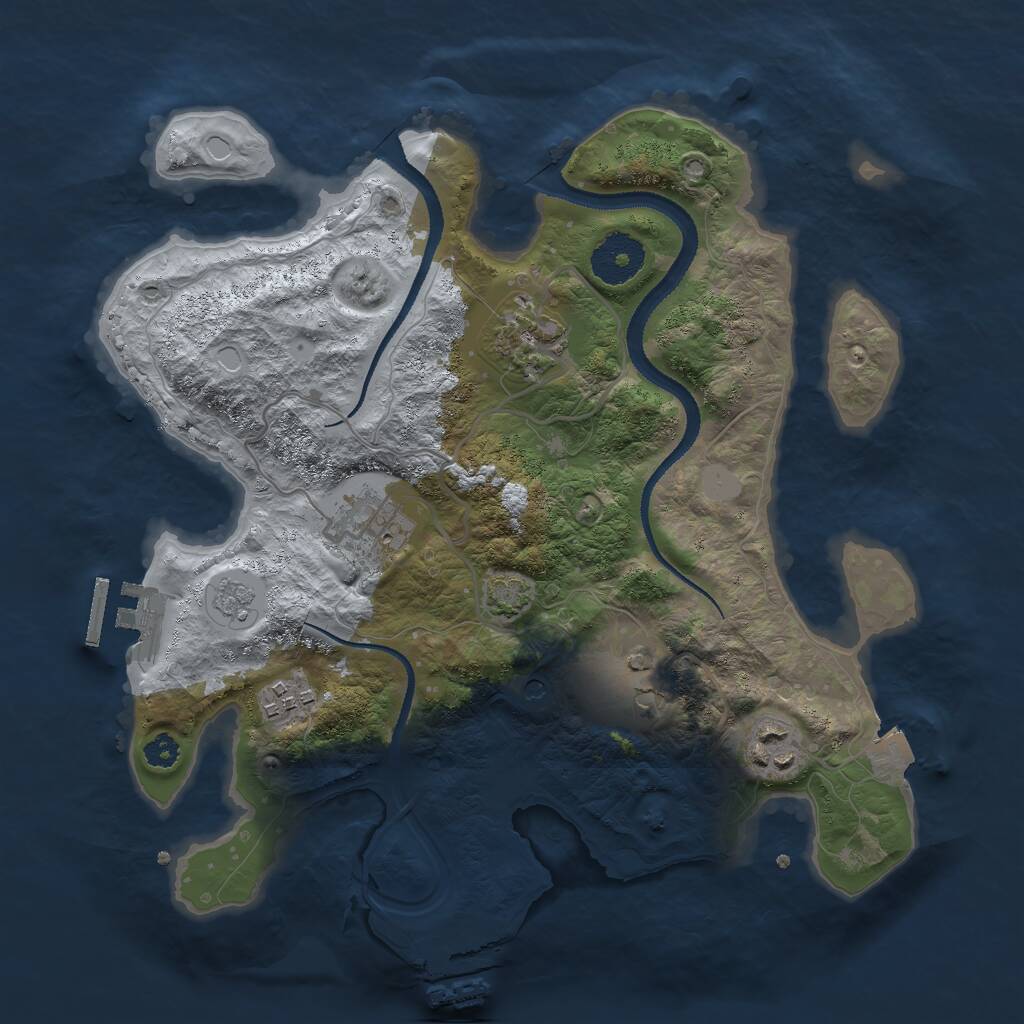 Rust Map: Procedural Map, Size: 3000, Seed: 2752, 11 Monuments
