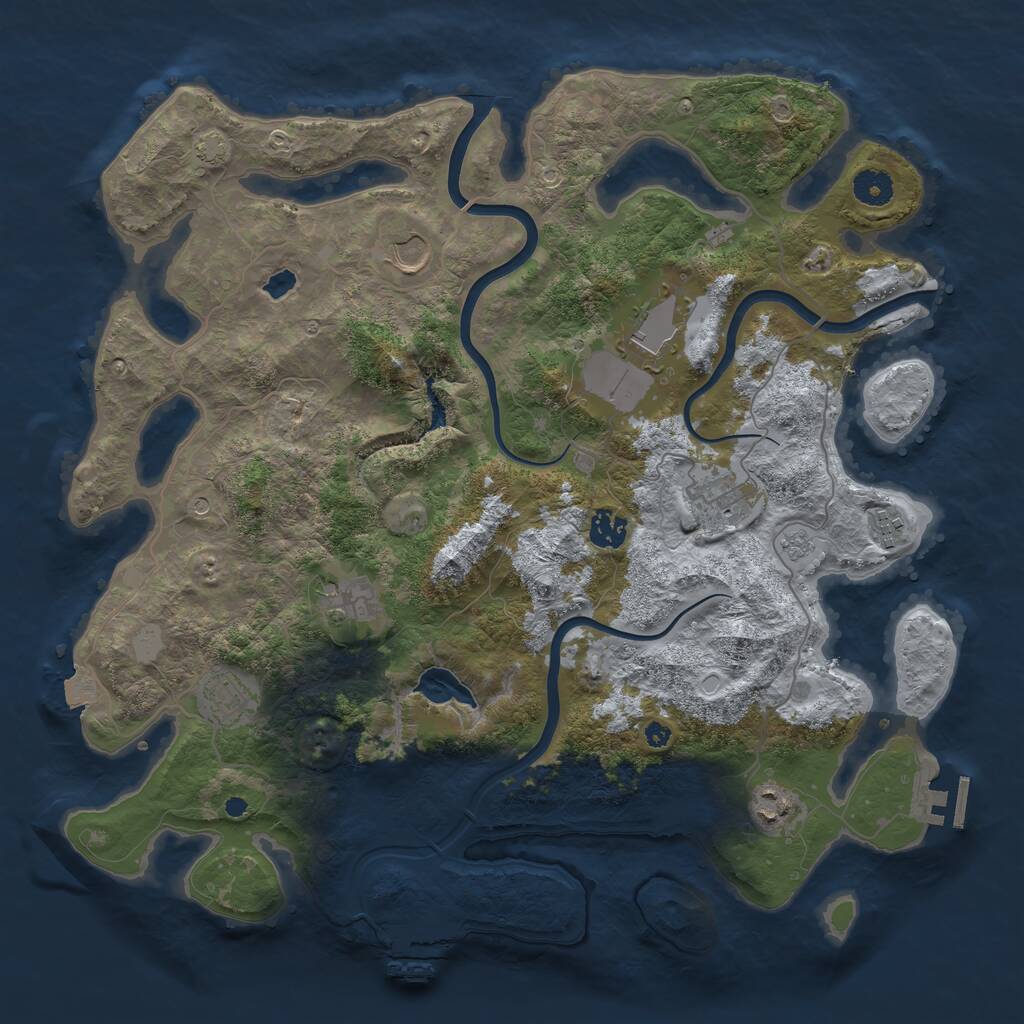 Rust Map: Procedural Map, Size: 4000, Seed: 1211727910, 14 Monuments