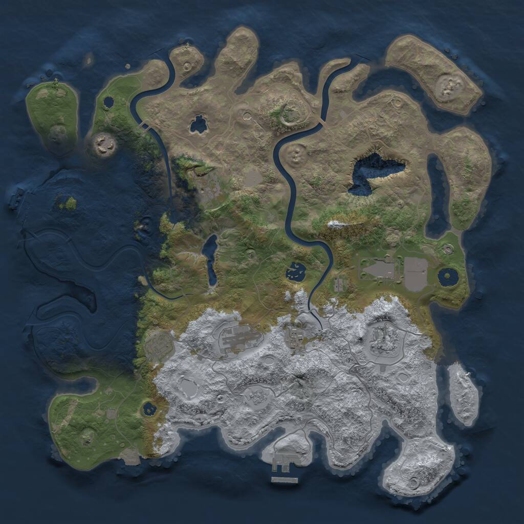 Rust Map: Procedural Map, Size: 4000, Seed: 1637999128, 14 Monuments