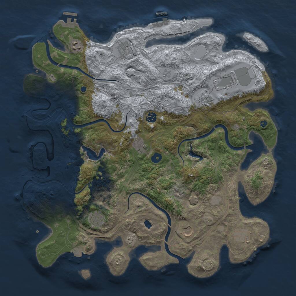 Rust Map: Procedural Map, Size: 4250, Seed: 563506, 16 Monuments