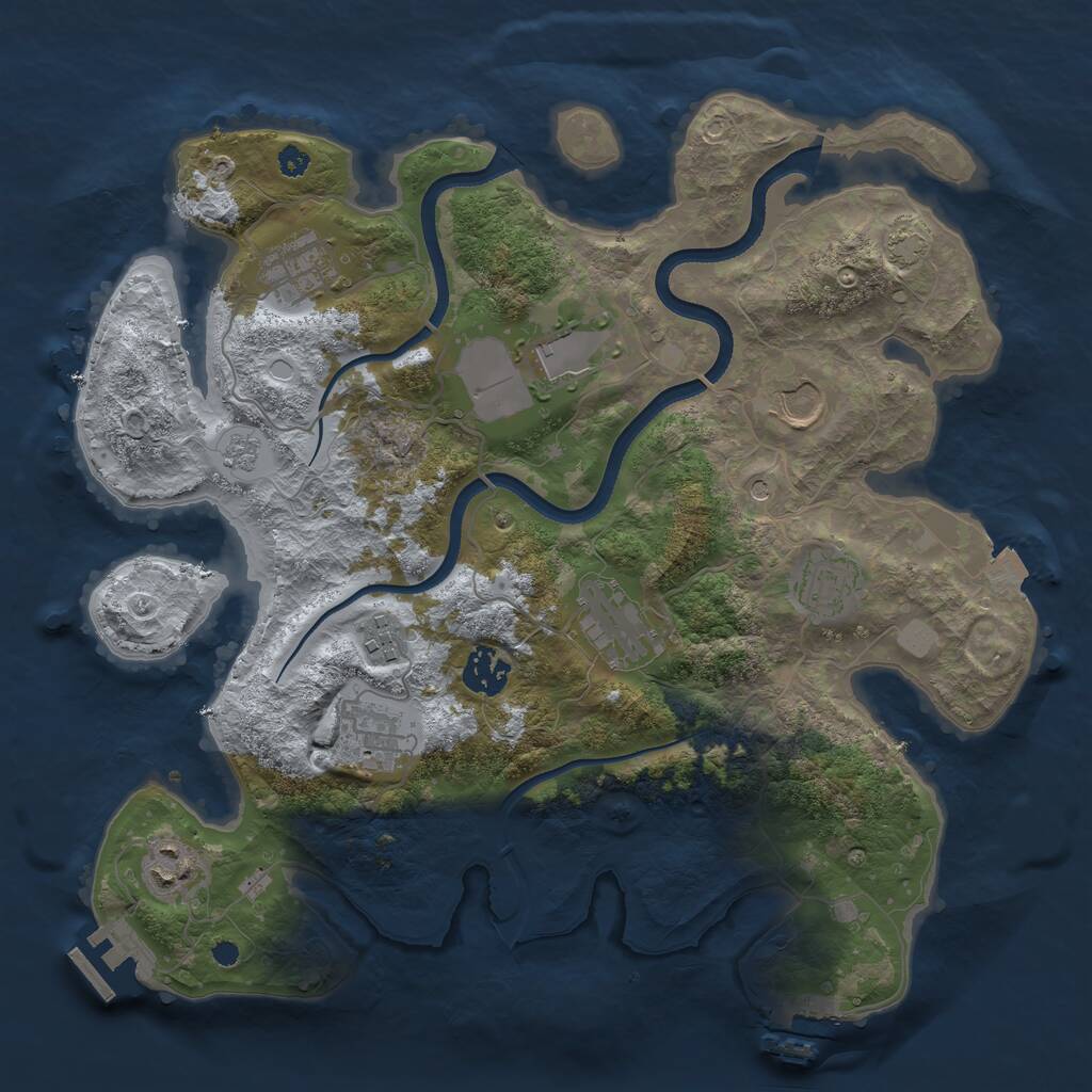 Rust Map: Procedural Map, Size: 3500, Seed: 908908, 15 Monuments