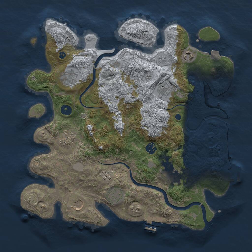 Rust Map: Procedural Map, Size: 3500, Seed: 192945, 15 Monuments