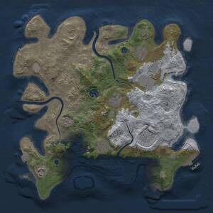 Thumbnail Rust Map: Procedural Map, Size: 3500, Seed: 719802612, 18 Monuments
