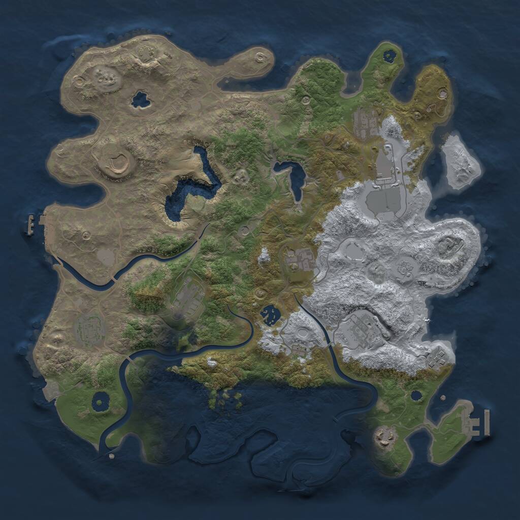 Rust Map: Procedural Map, Size: 4000, Seed: 272618812, 16 Monuments