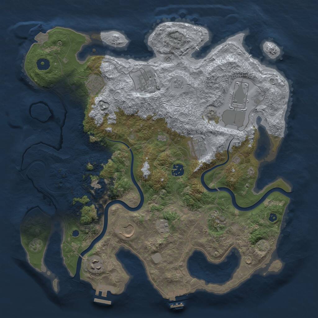 Rust Map: Procedural Map, Size: 3750, Seed: 587412, 15 Monuments