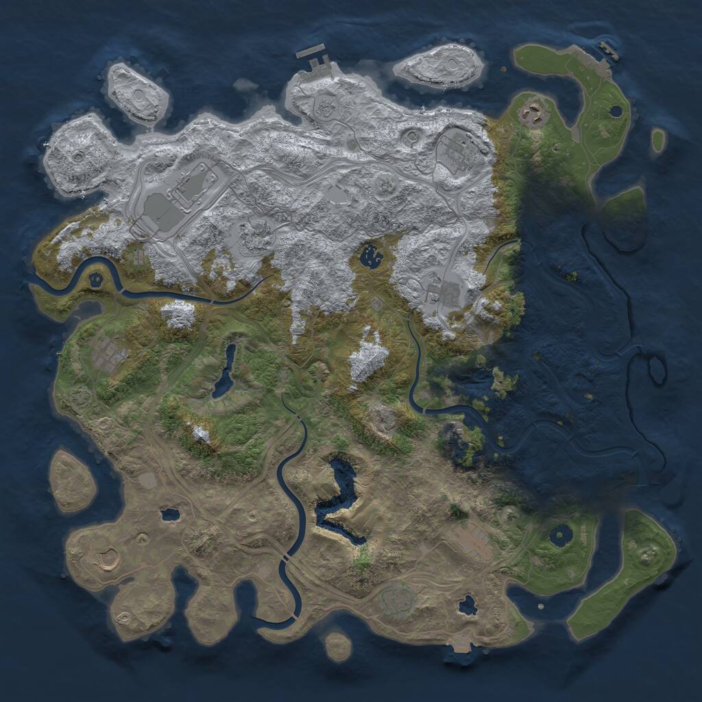 Rust Map: Procedural Map, Size: 4750, Seed: 517696, 17 Monuments