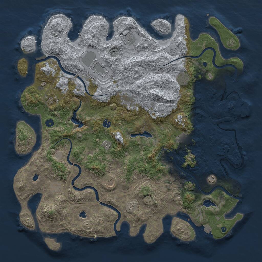 Rust Map: Procedural Map, Size: 4750, Seed: 300700, 16 Monuments