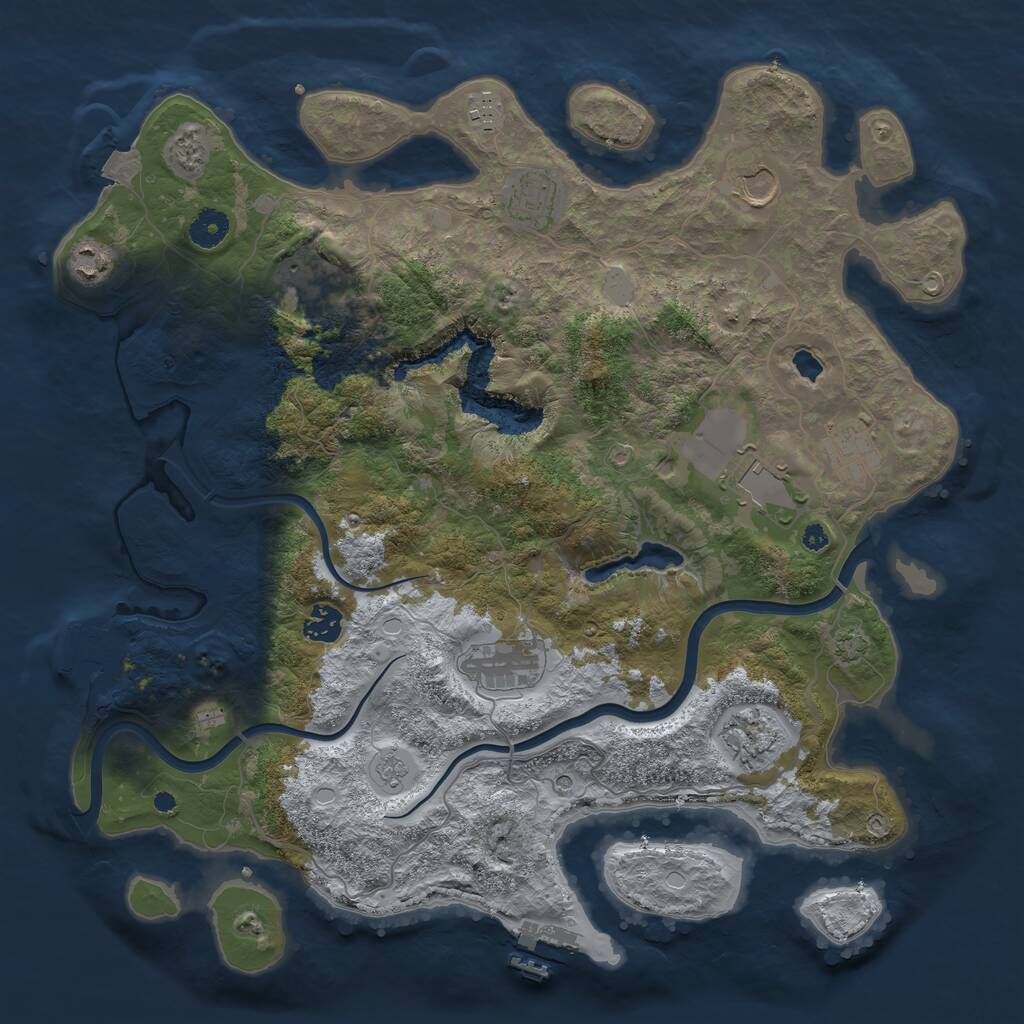 Rust Map: Procedural Map, Size: 4000, Seed: 1679323047, 16 Monuments