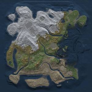 Thumbnail Rust Map: Procedural Map, Size: 3500, Seed: 262775883, 13 Monuments
