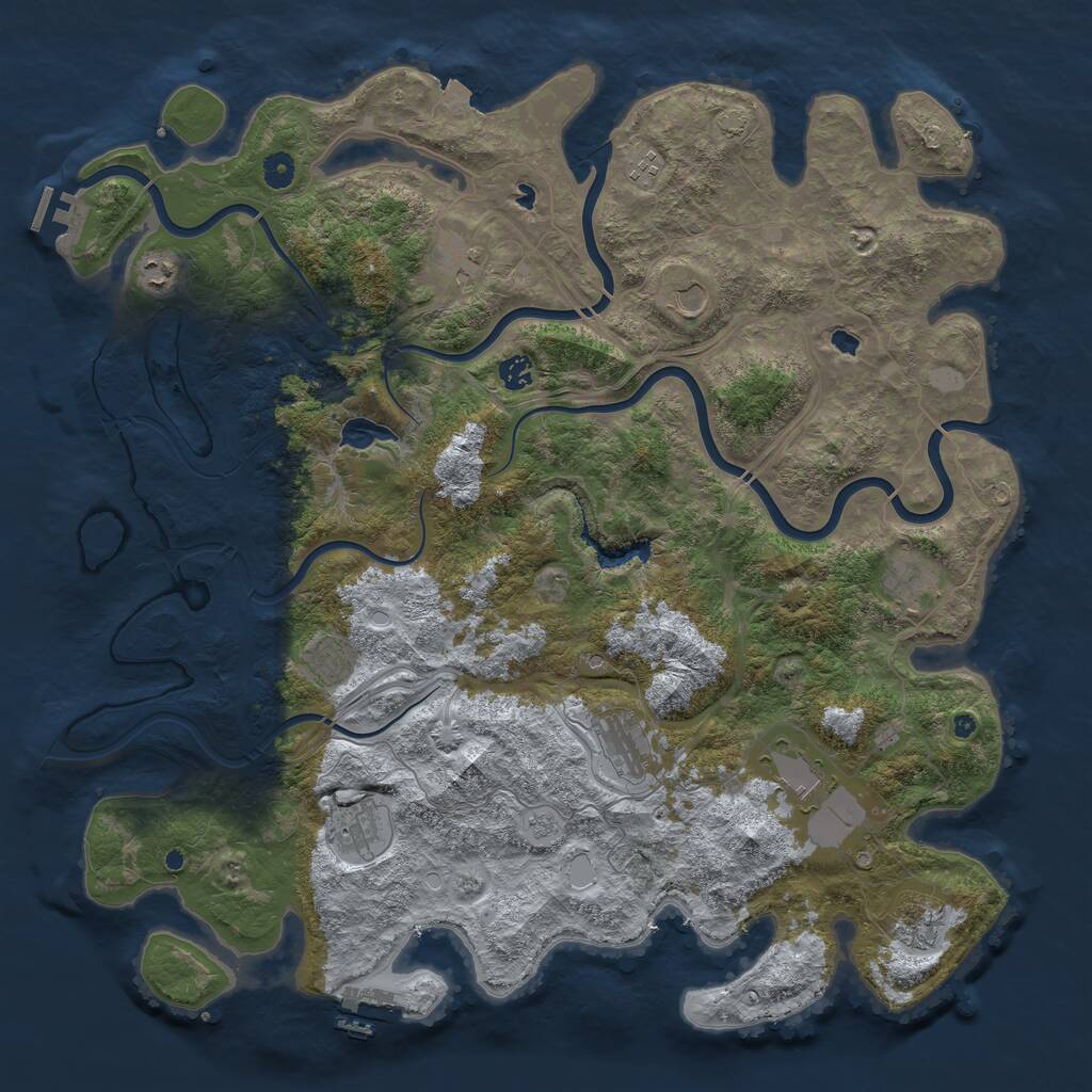 Rust Map: Procedural Map, Size: 4750, Seed: 566947, 17 Monuments