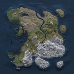Thumbnail Rust Map: Procedural Map, Size: 3000, Seed: 1558486418, 12 Monuments