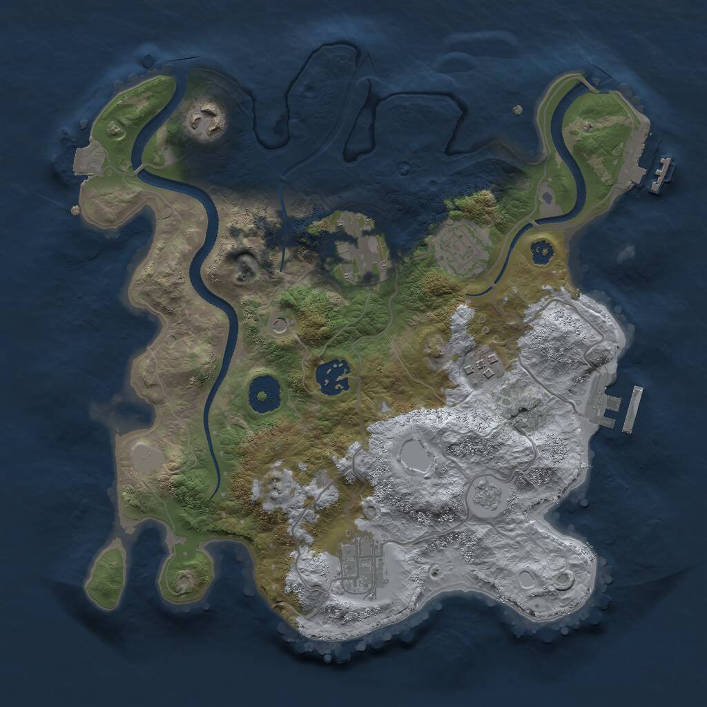 Rust Map: Procedural Map, Size: 3000, Seed: 831318075, 11 Monuments
