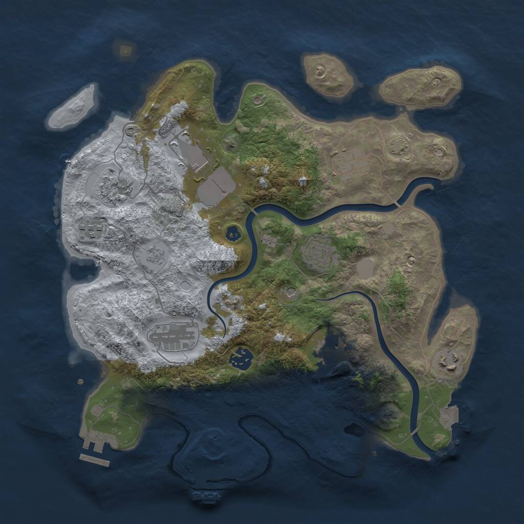 Rust Map: Procedural Map, Size: 3500, Seed: 724187088, 15 Monuments