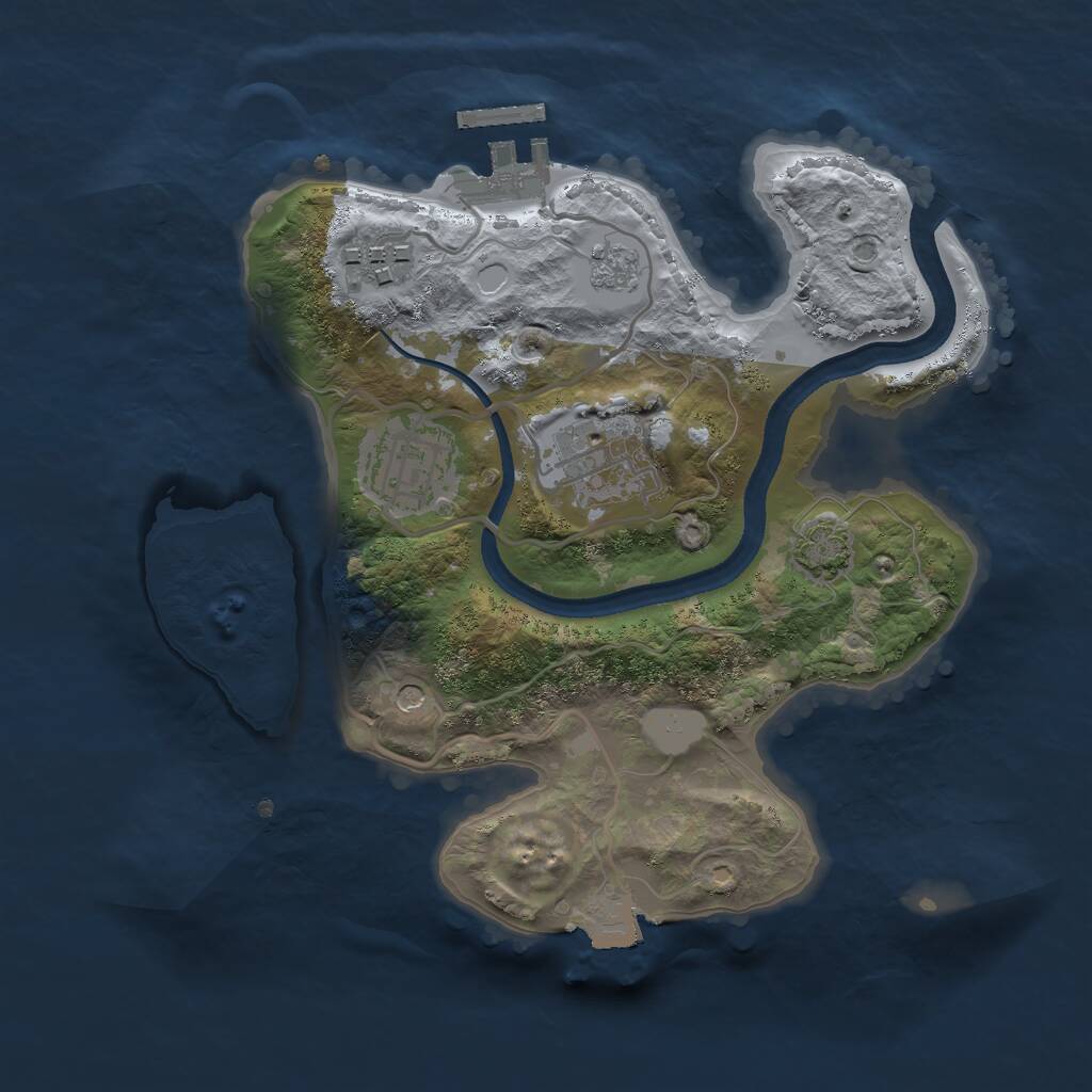 Rust Map: Procedural Map, Size: 2500, Seed: 112707244, 8 Monuments