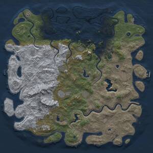 Thumbnail Rust Map: Procedural Map, Size: 6000, Seed: 209196712, 17 Monuments