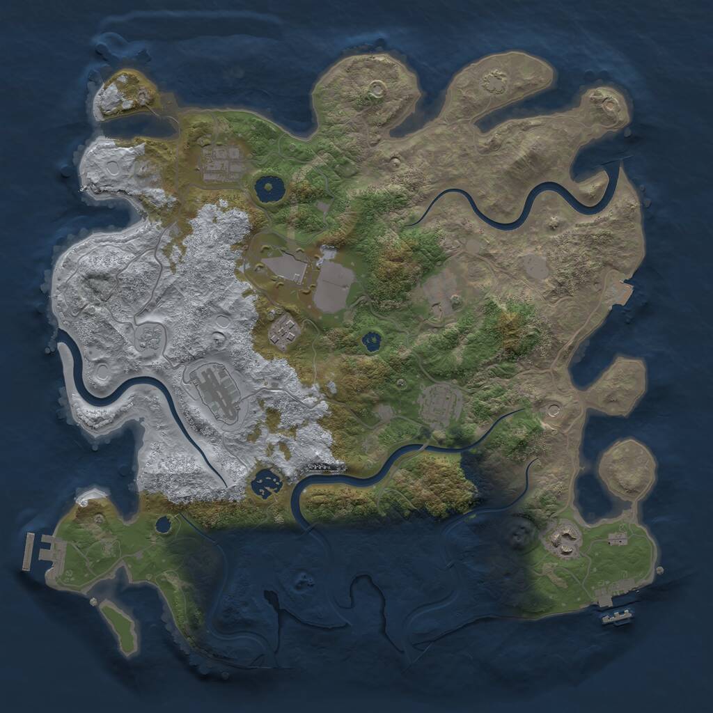 Rust Map: Procedural Map, Size: 3750, Seed: 789088, 14 Monuments