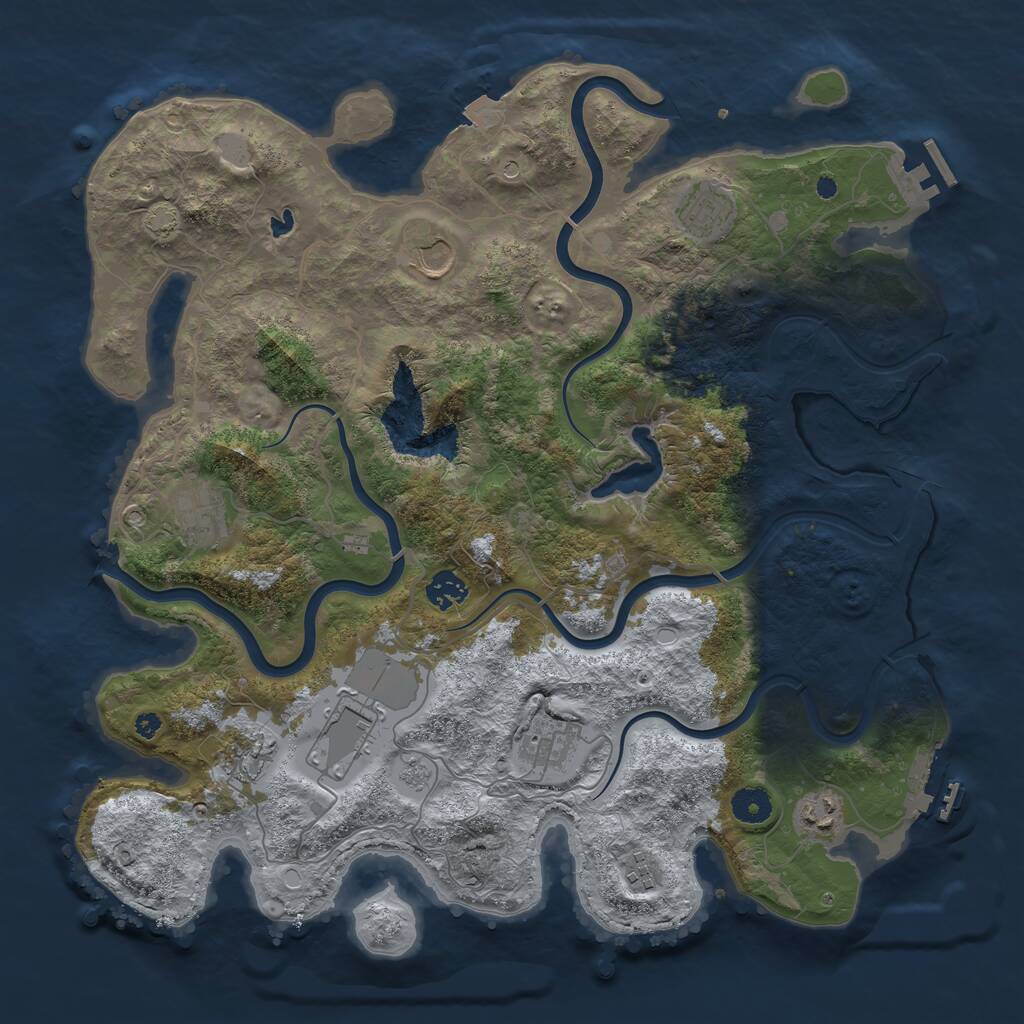 Rust Map: Procedural Map, Size: 4000, Seed: 1492767612, 15 Monuments