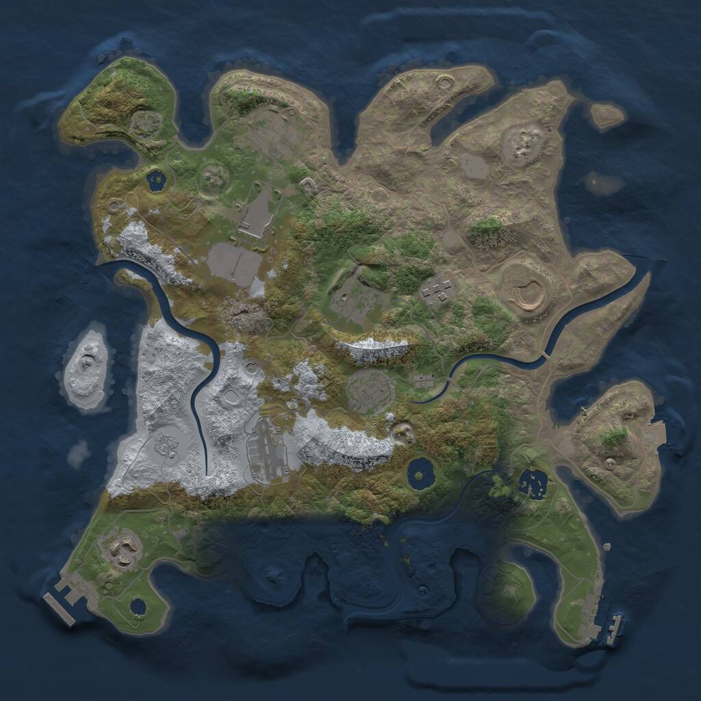 Rust Map: Procedural Map, Size: 3500, Seed: 575351, 15 Monuments