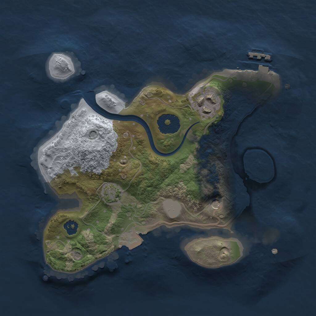 Rust Map: Procedural Map, Size: 2200, Seed: 526984429, 5 Monuments