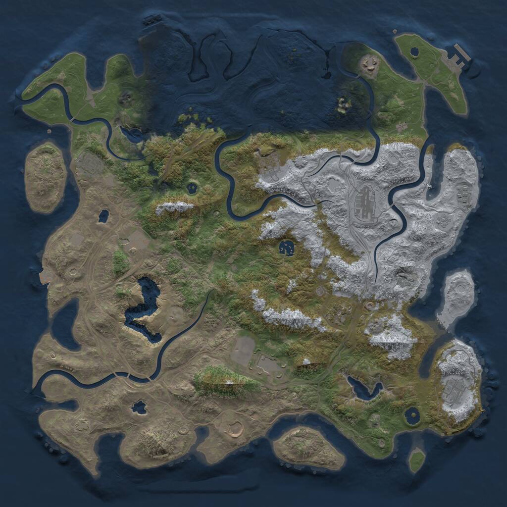 Rust Map: Procedural Map, Size: 4750, Seed: 593478, 17 Monuments